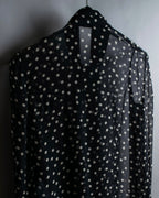 "Saint Laurent Paris 2020"
Ribbon detail polka dot pattern sheer shirt