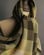 “Yves Saint Laurent” 80’s-90’s Sheer check silk scarf