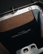 "tricot COMME des GARÇONS" Structured kiss-lock leather shoulder bag