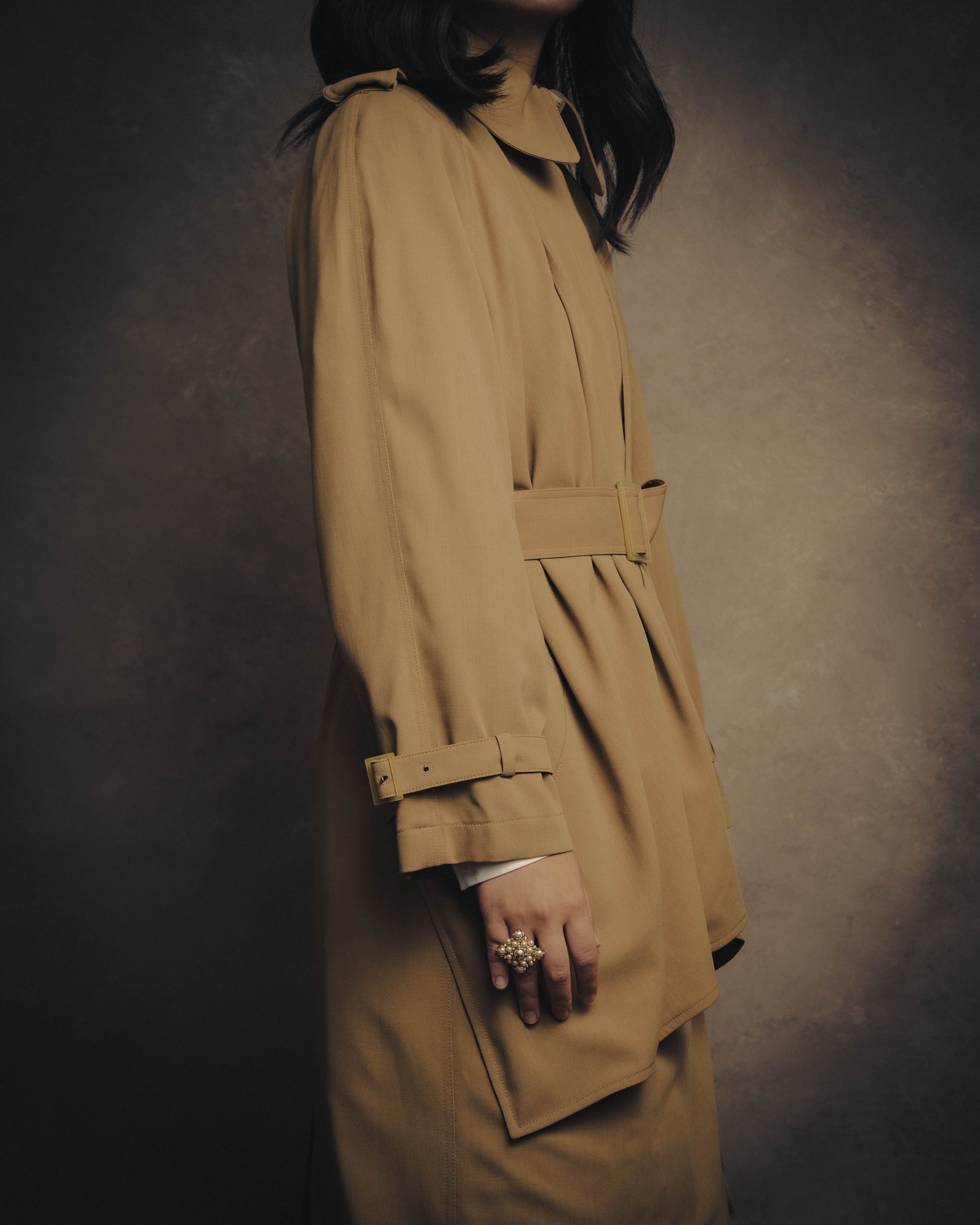 -SPECIAL- “HERMÈS” 90’s-00’s Margiela era draped wool trench coat