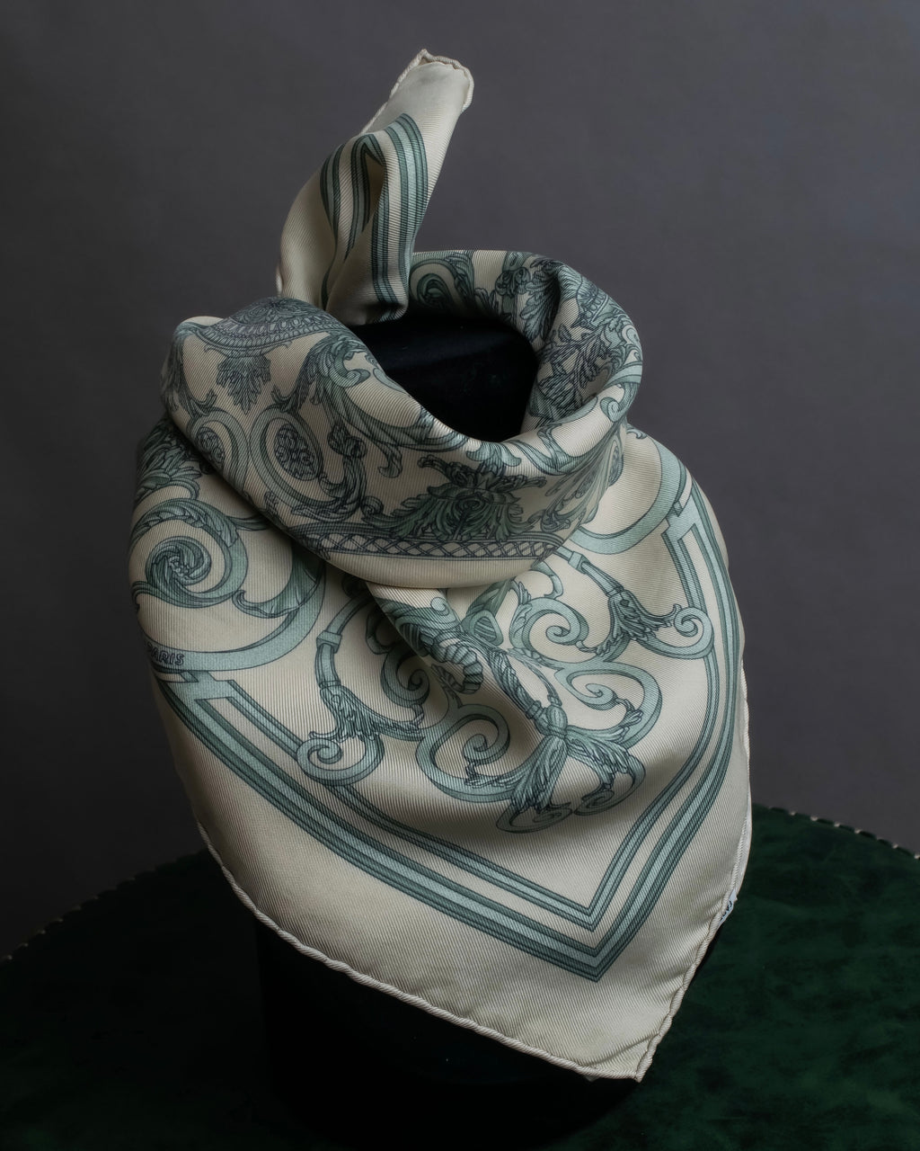 "HERMES" Petit Carre 45 LES TUILERIES silk scarf