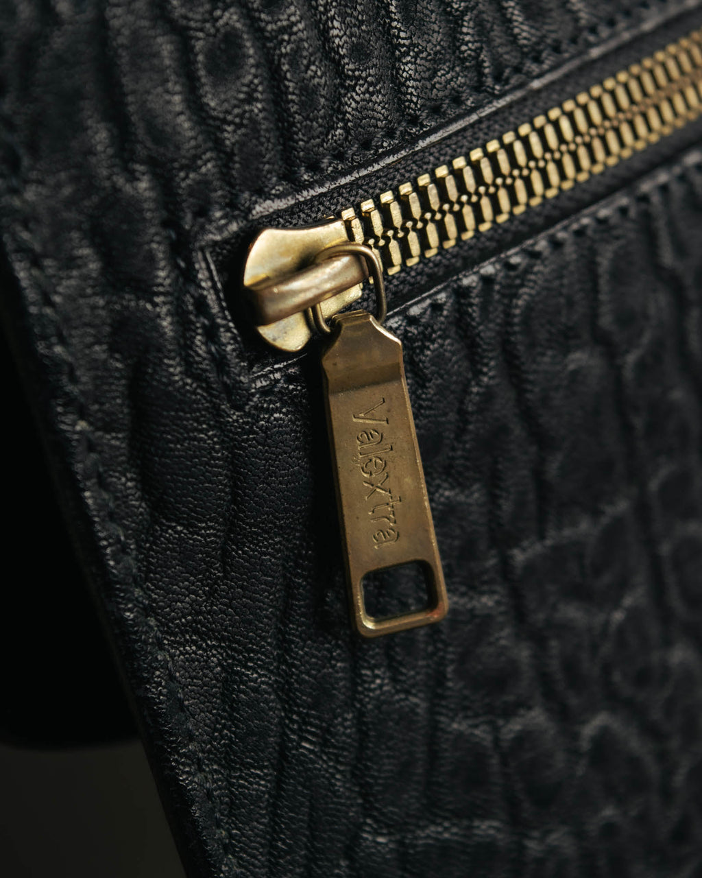 "Valextra" 80's-90's embossed leather document portfolio clutch