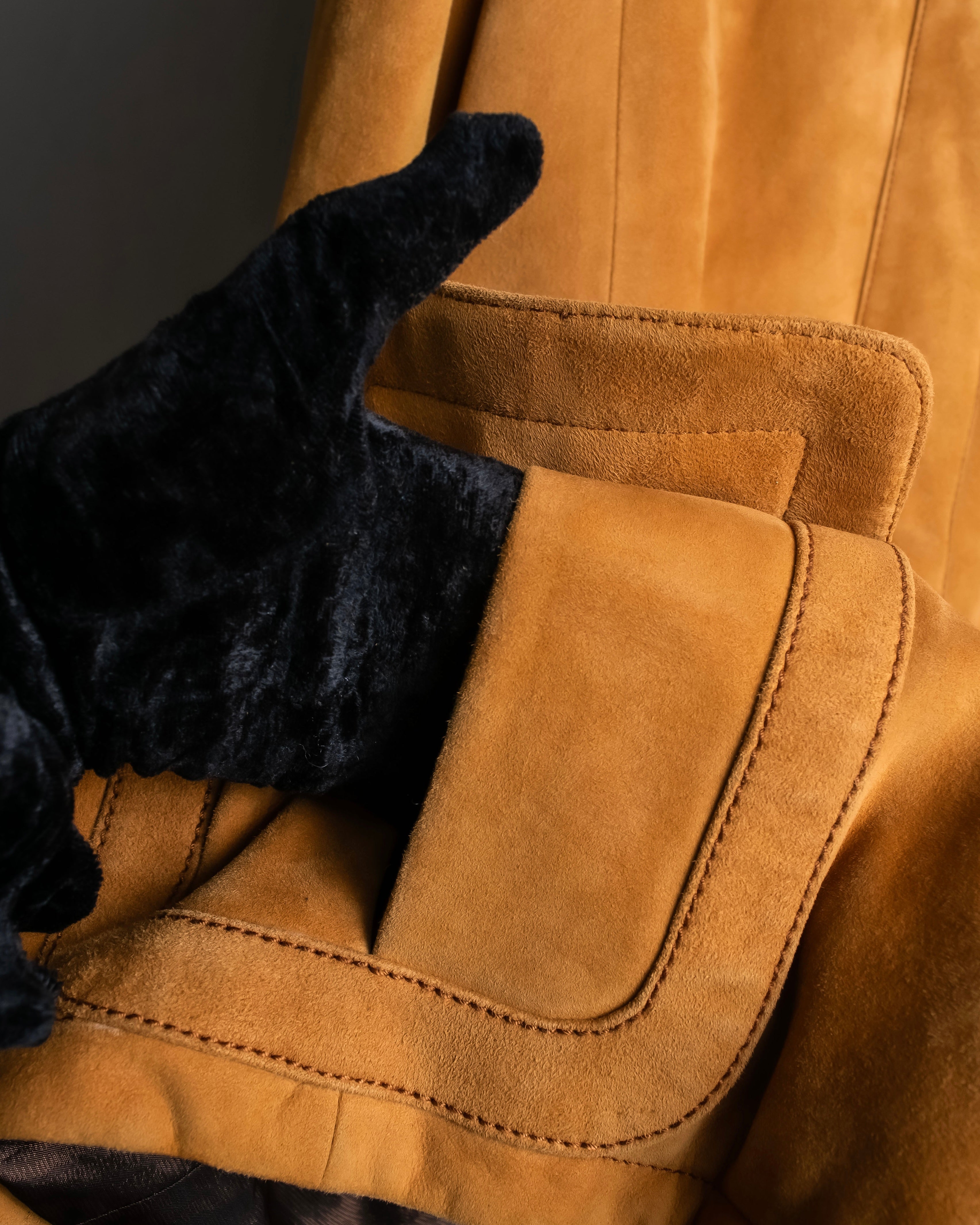 "LOEWE" Out pocket detail oversized suede jacket