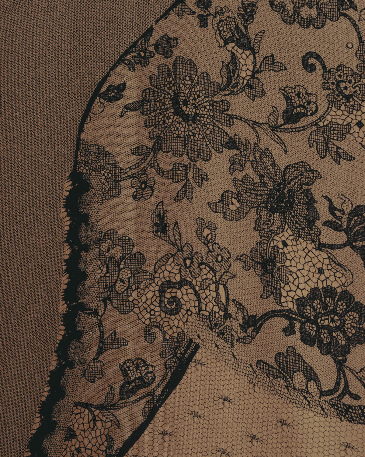 –SPECIAL– “Christian Dior” 00’s Trompe l’oeil lace corset print silk scarf