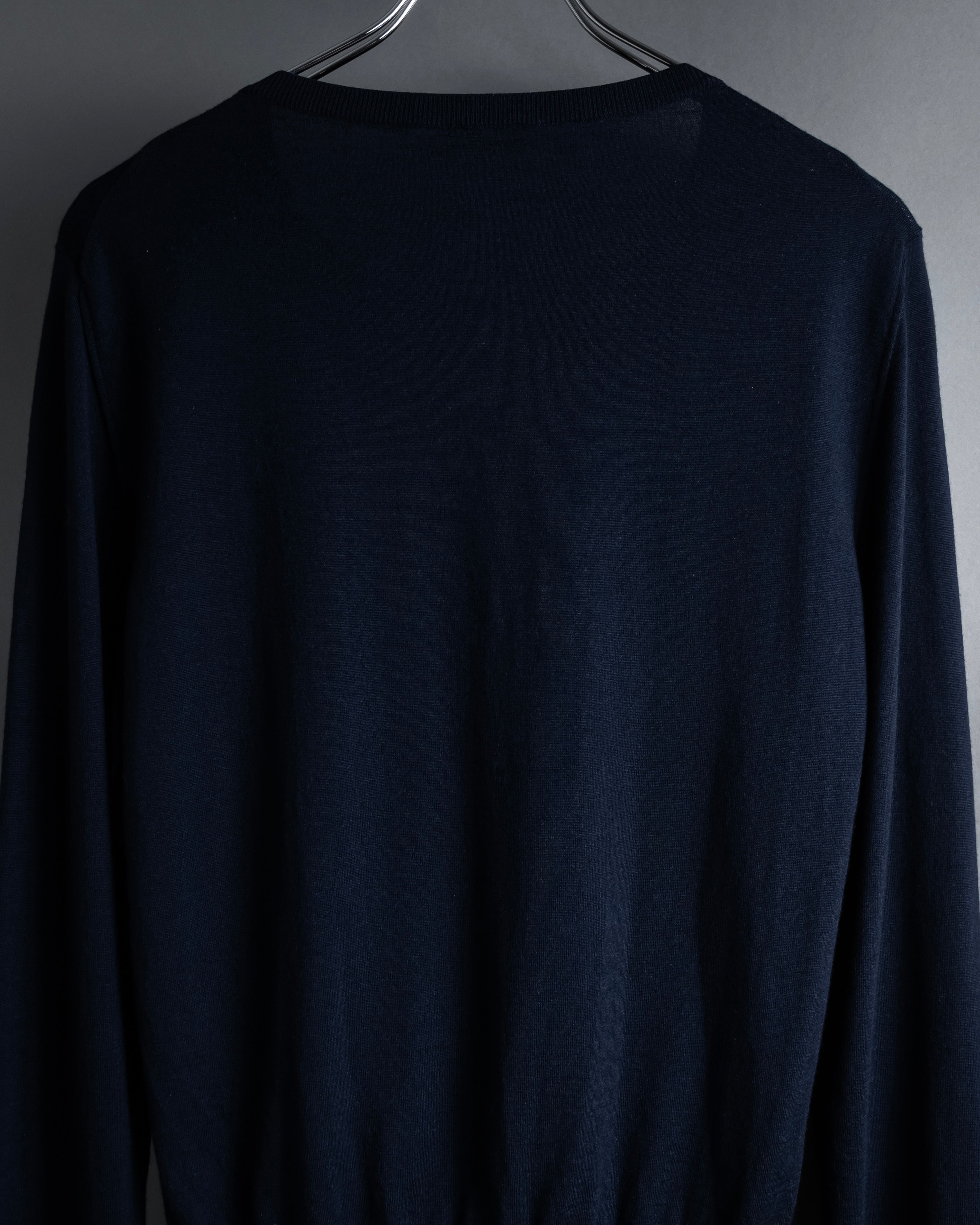 "CELINE" Hedi Slimane design compact silhouette wool knit