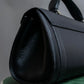 "BURBERRYS" Cylindrical design logo engraved leather one handle bag