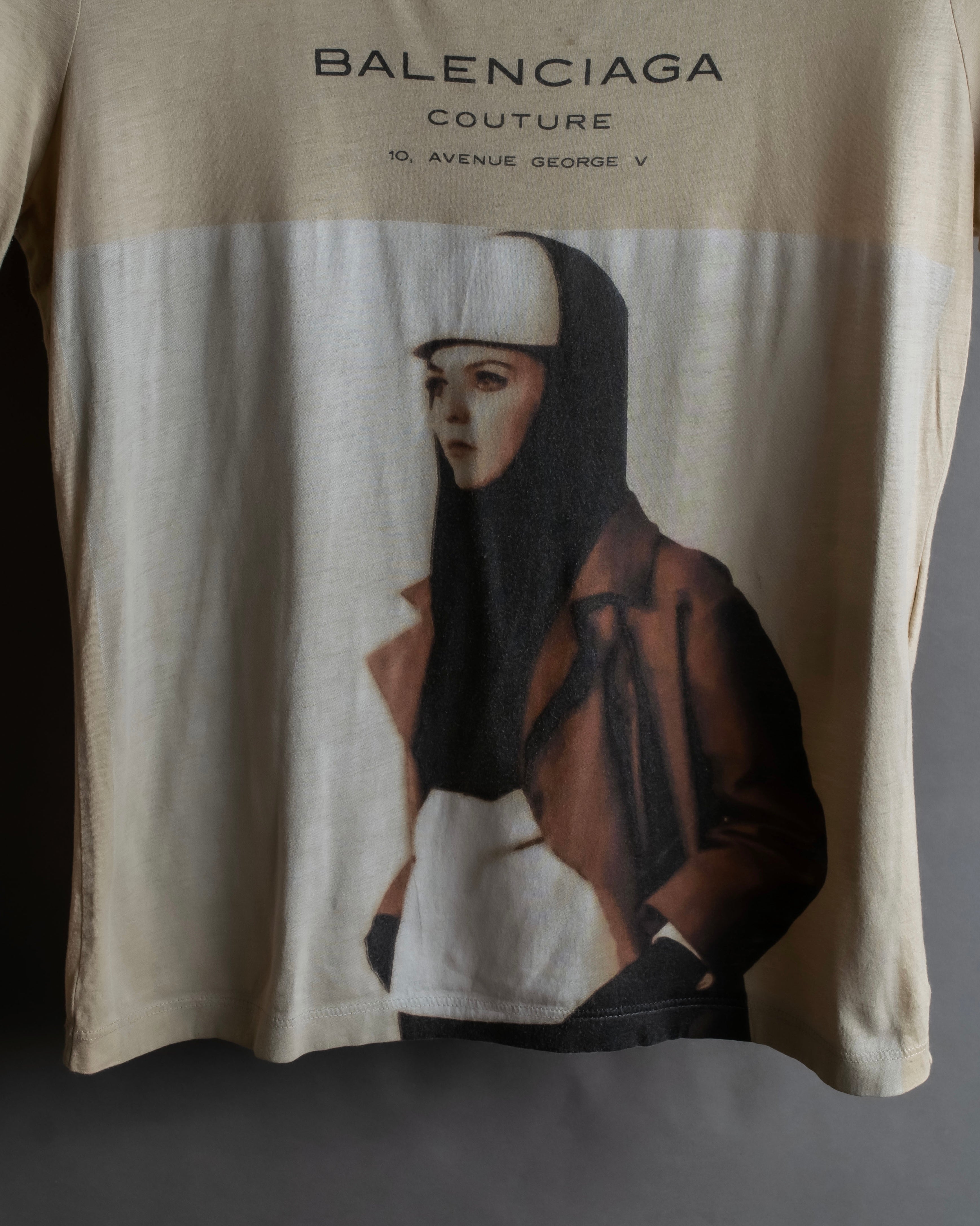 "BALENCIAGA" Painting graphic logo engraved T-shirt