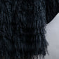 "EMPORIO ARMANI"  Fur fringe design cropped sleeve pullover