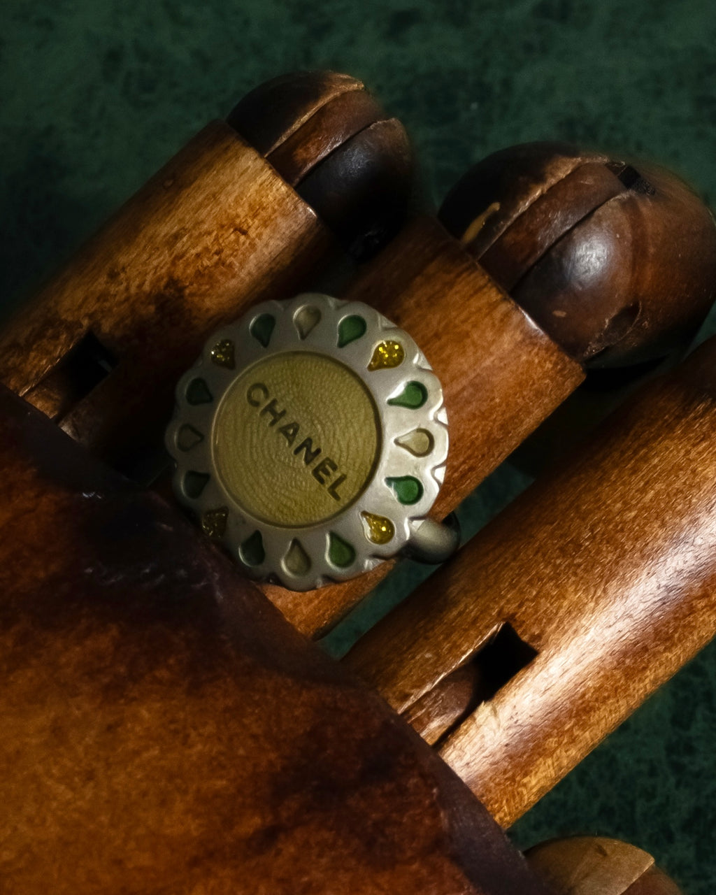 "CHANEL" 99AW Round top gorgeous design ring