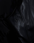 "DURBAN" Double zipper sheepskin leather coat
