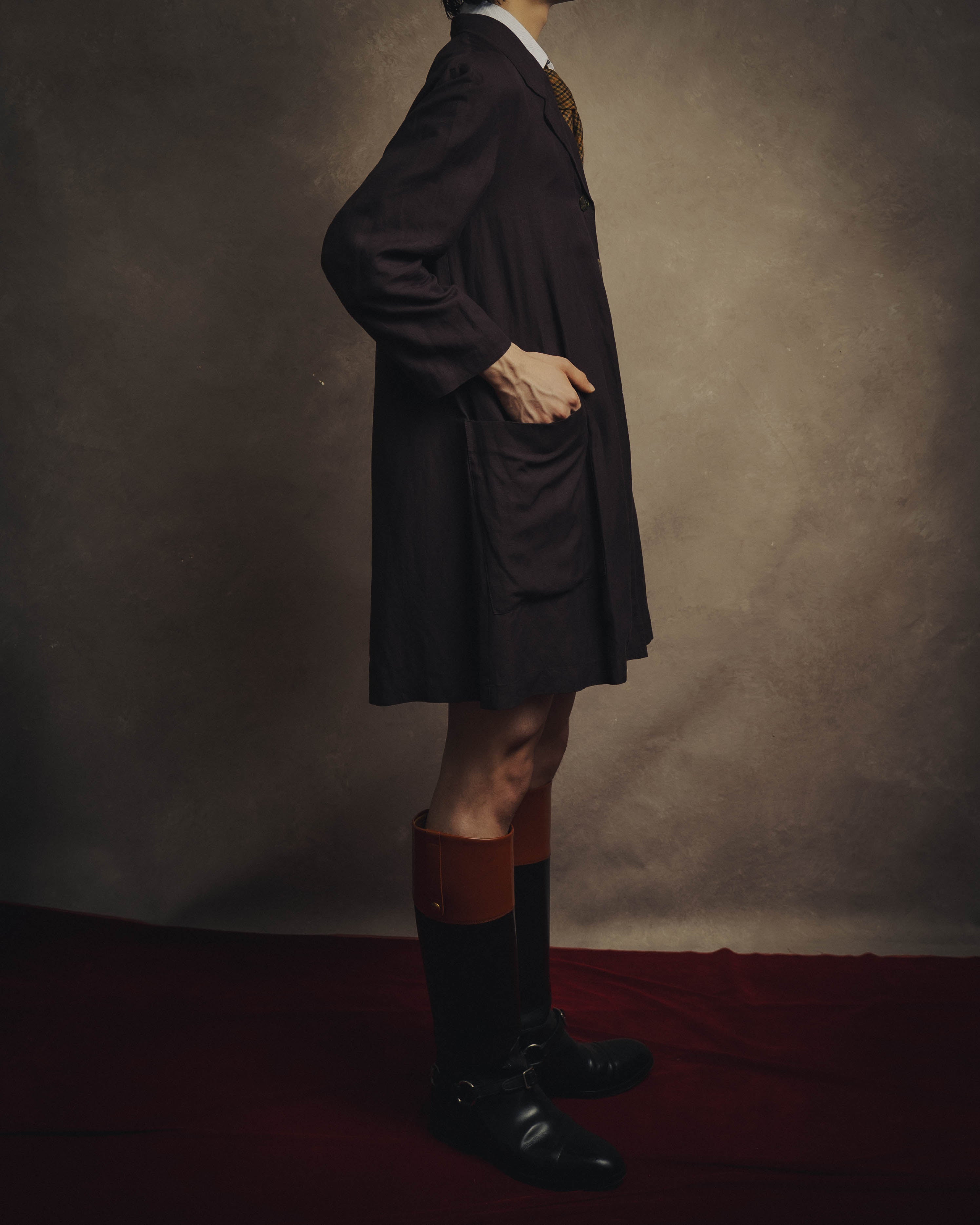-SPECIAL- “DRIES VAN NOTEN” 90’s–00’s Rayon linen tailored long jacket and shorts set up