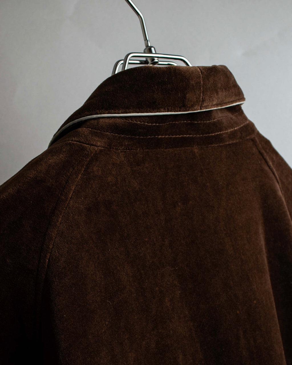 "CELINE" Piping design velour long gown coat