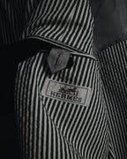 "HERMES" 00's striped stretch cotton tailored jacket