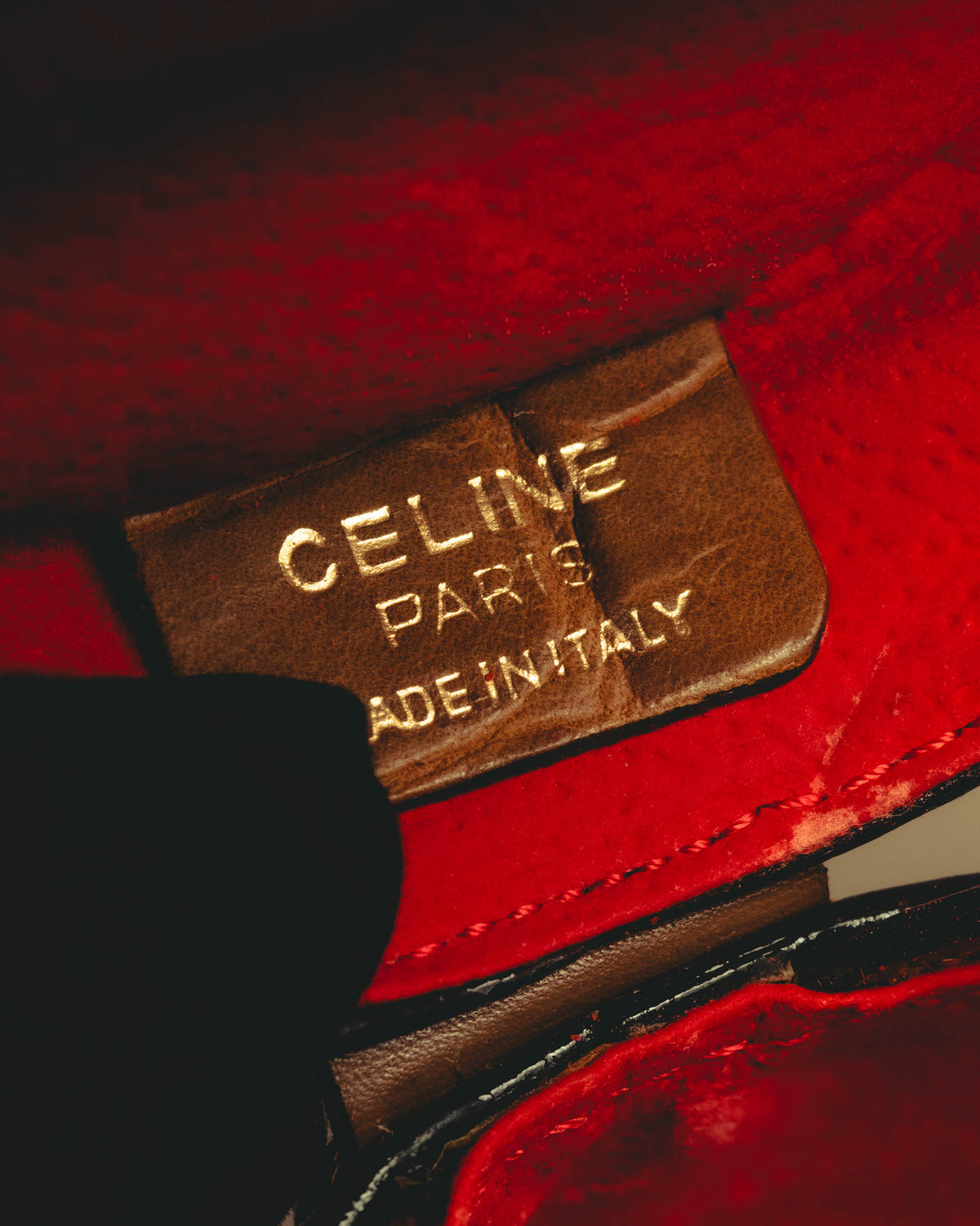 "CELINE" 80's-90's Structured cylindrical bucket bag