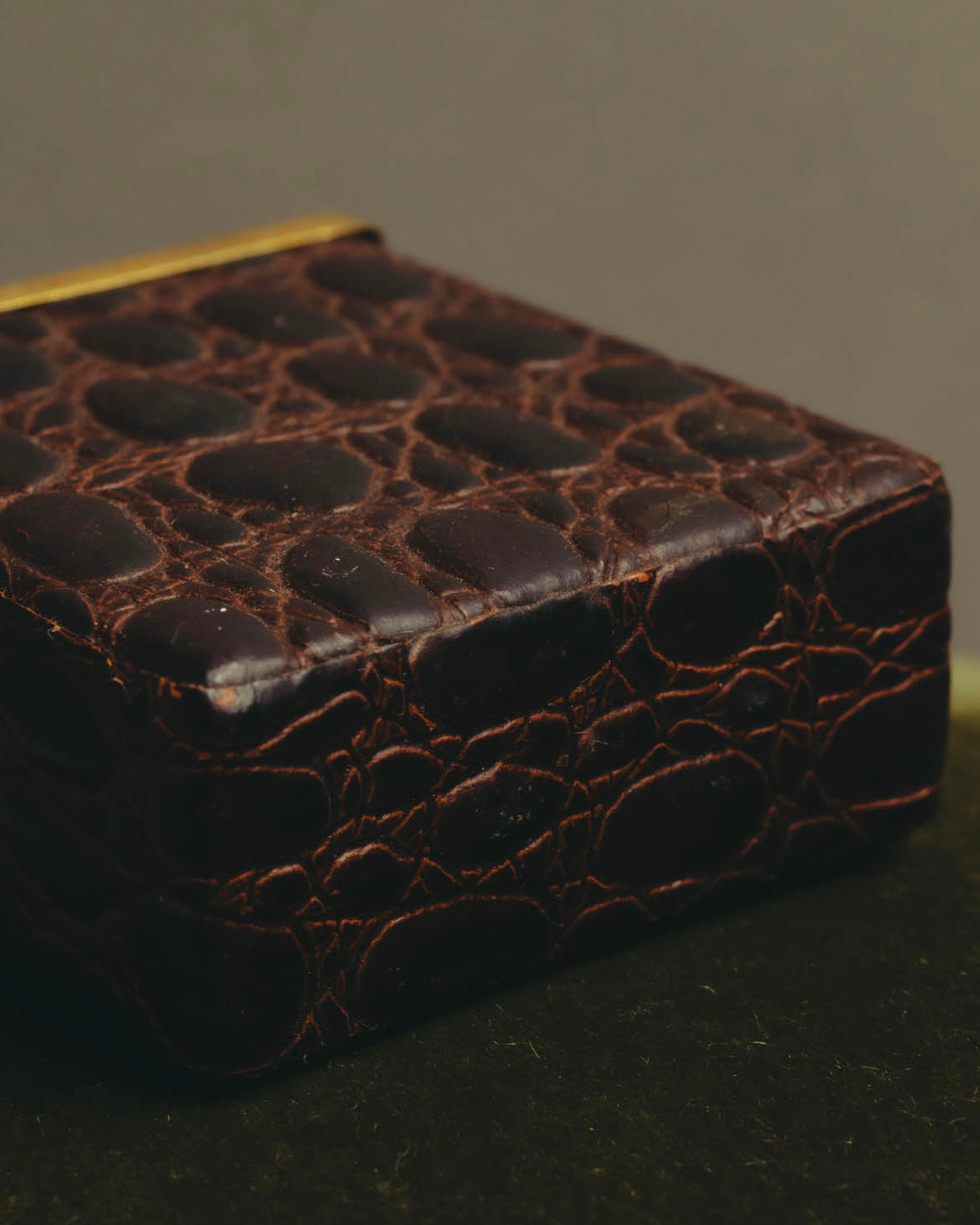 "Christian Dior" 70's-80's Croc embossed cigarette case set