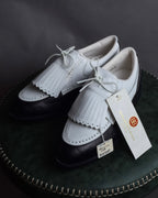 "BALENCIAGA" Two-tone fringe design leather golf shoes