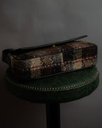 "BURBERRY" Combination leather design check pattern one-shoulder bag