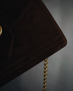 "Yves Saint Laurent" 80’s-90’s Concho suede chain shoulder bag