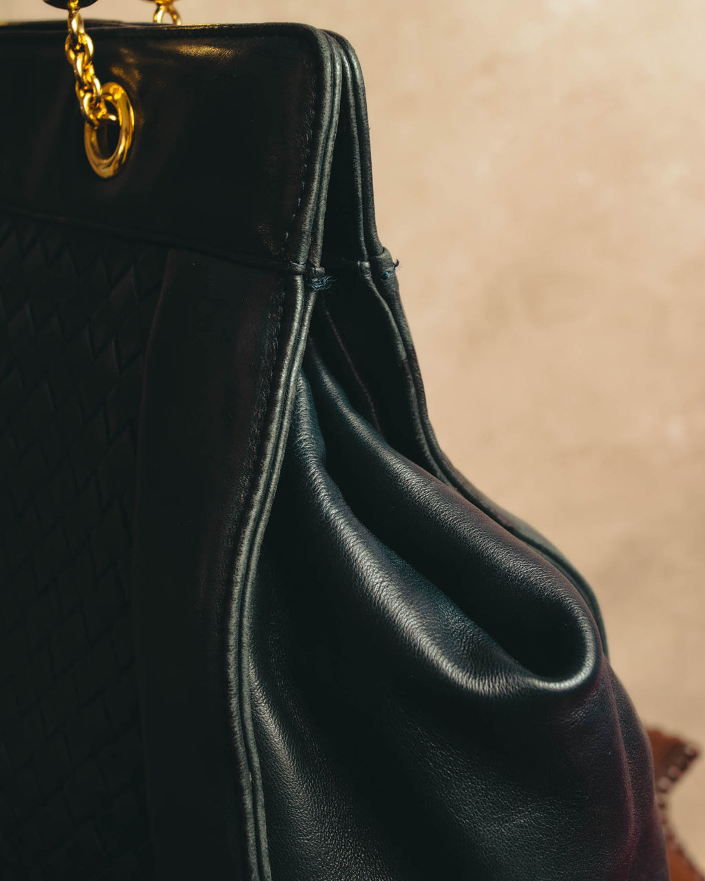 -SPECIAL- “Bottega Veneta” 00’s intrecciato braided handle oversized leather tote bag