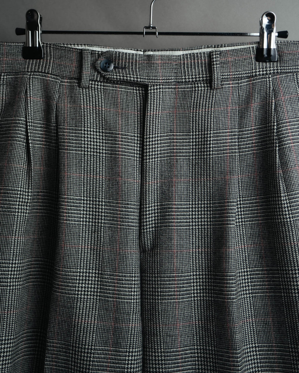 -MOOD MILLÉSIMES- 80’s-90’s Prince of Wales check wool double-breasted setup suit