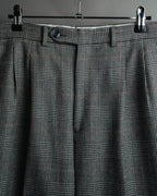 -MOOD MILLÉSIMES- 80’s-90’s Prince of Wales check wool double-breasted setup suit