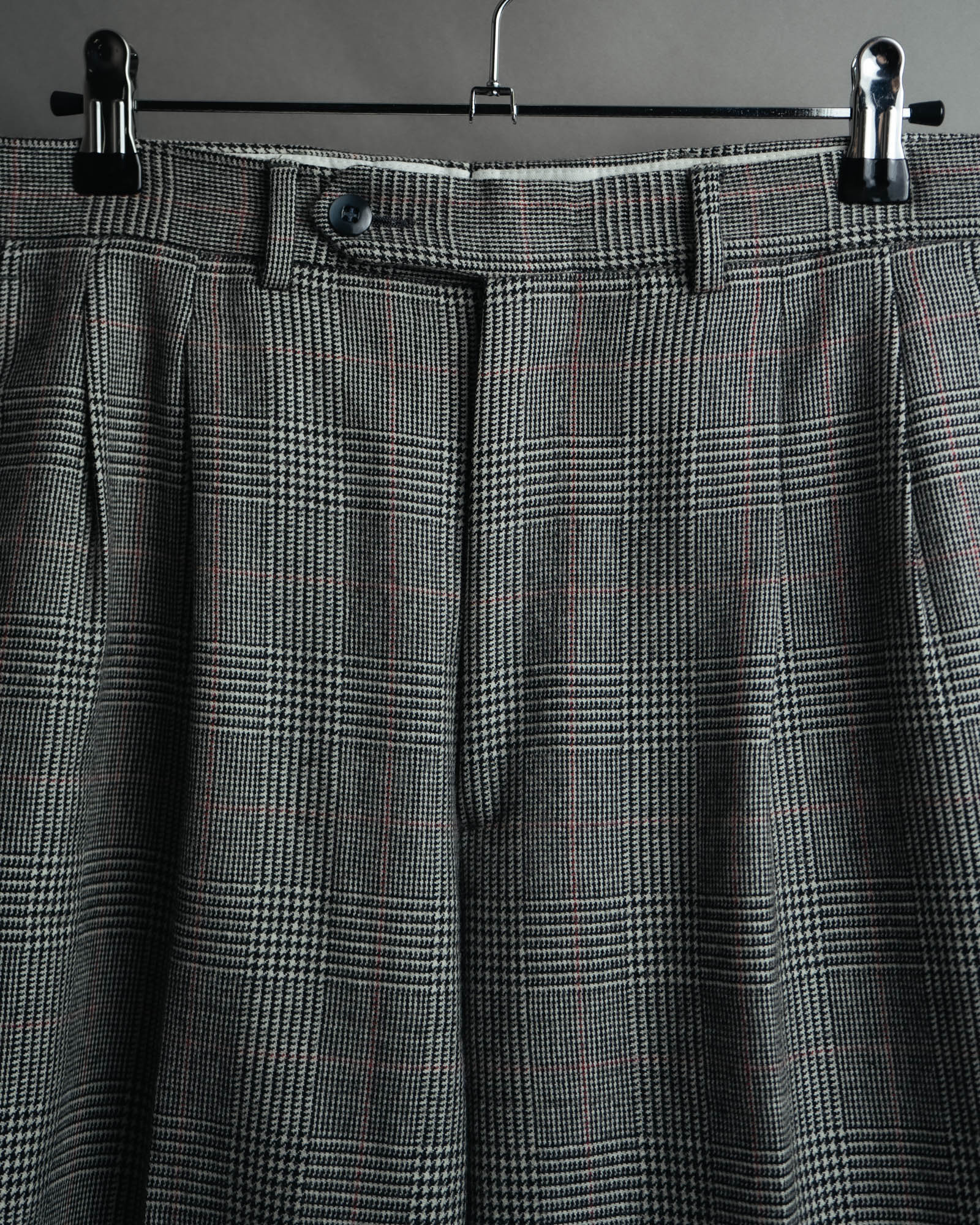 -MOOD MILLÉSIMES- 80’s-90’s Prince of Wales check wool double-breasted setup suit