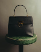 "Salvatore Ferragamo" 90's-00's Structured gancini leather top handle bag