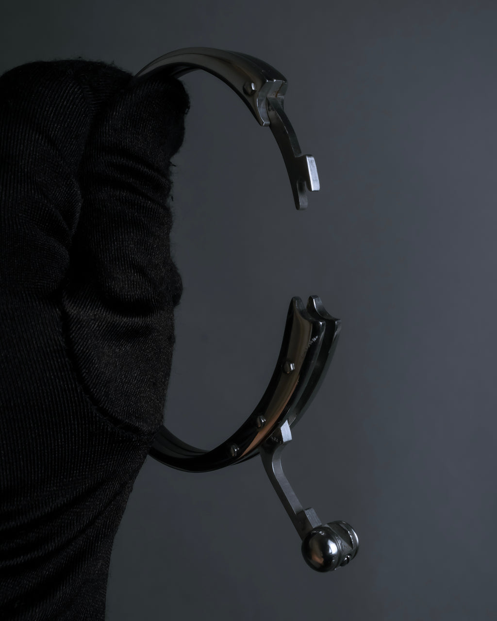 "Dolce & Gabbana" Curved rivet design silver metal bracelet