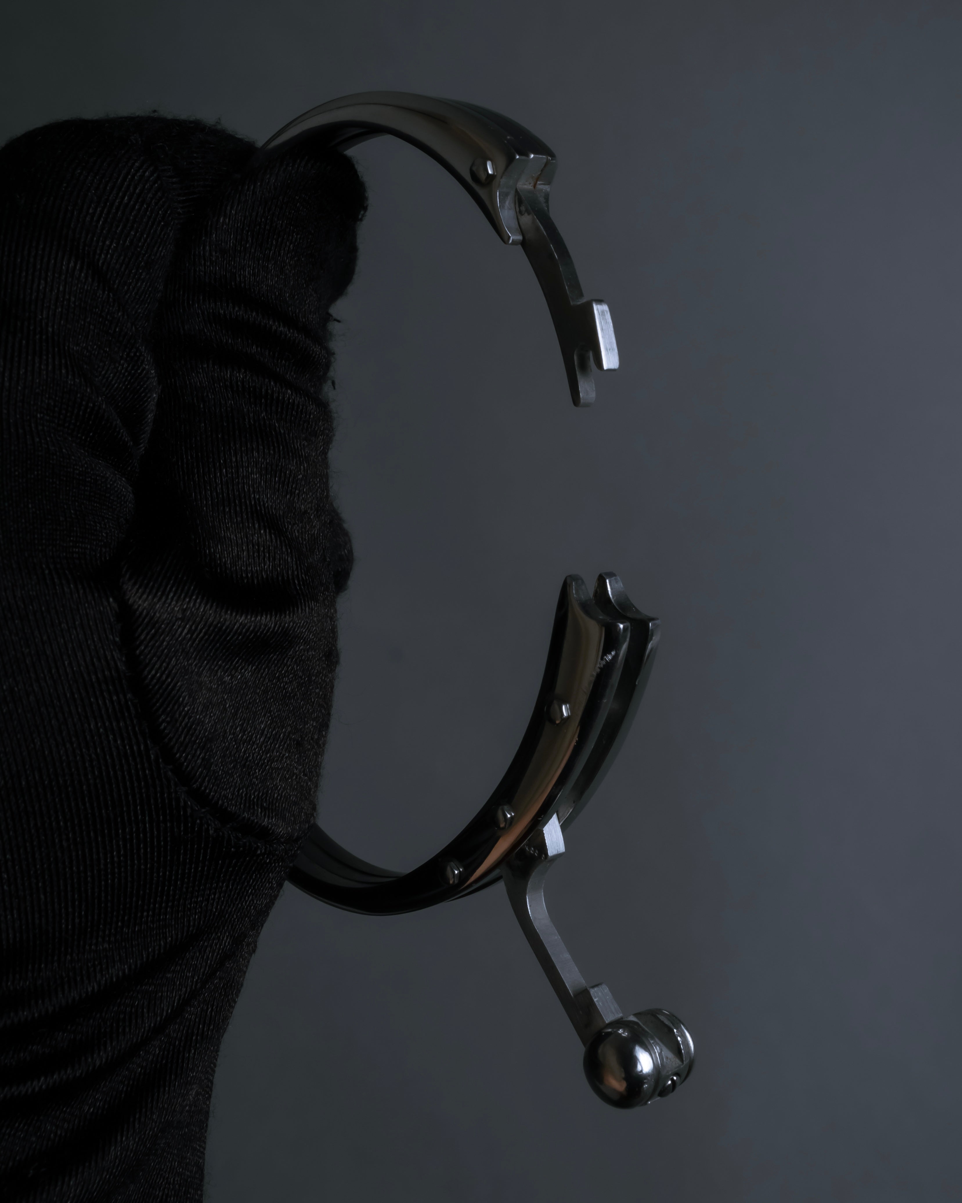 "Dolce & Gabbana" Curved rivet design silver metal bracelet