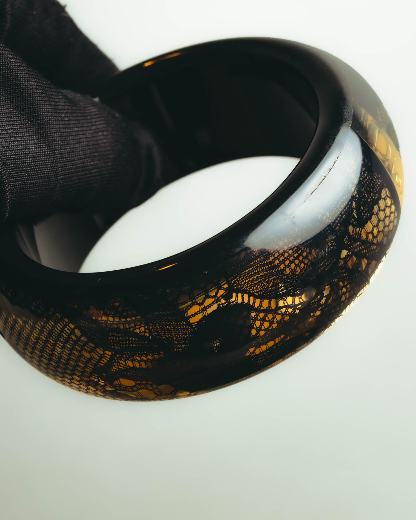 “Dior” 2002-2010 Lace embedded lucite bangle