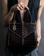 "YVES SAINT LAURENT" Crocodile pattern stitching handbag