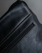 "Ralph Lauren" Saddle＆stirrup motif grained leather shoulder bag