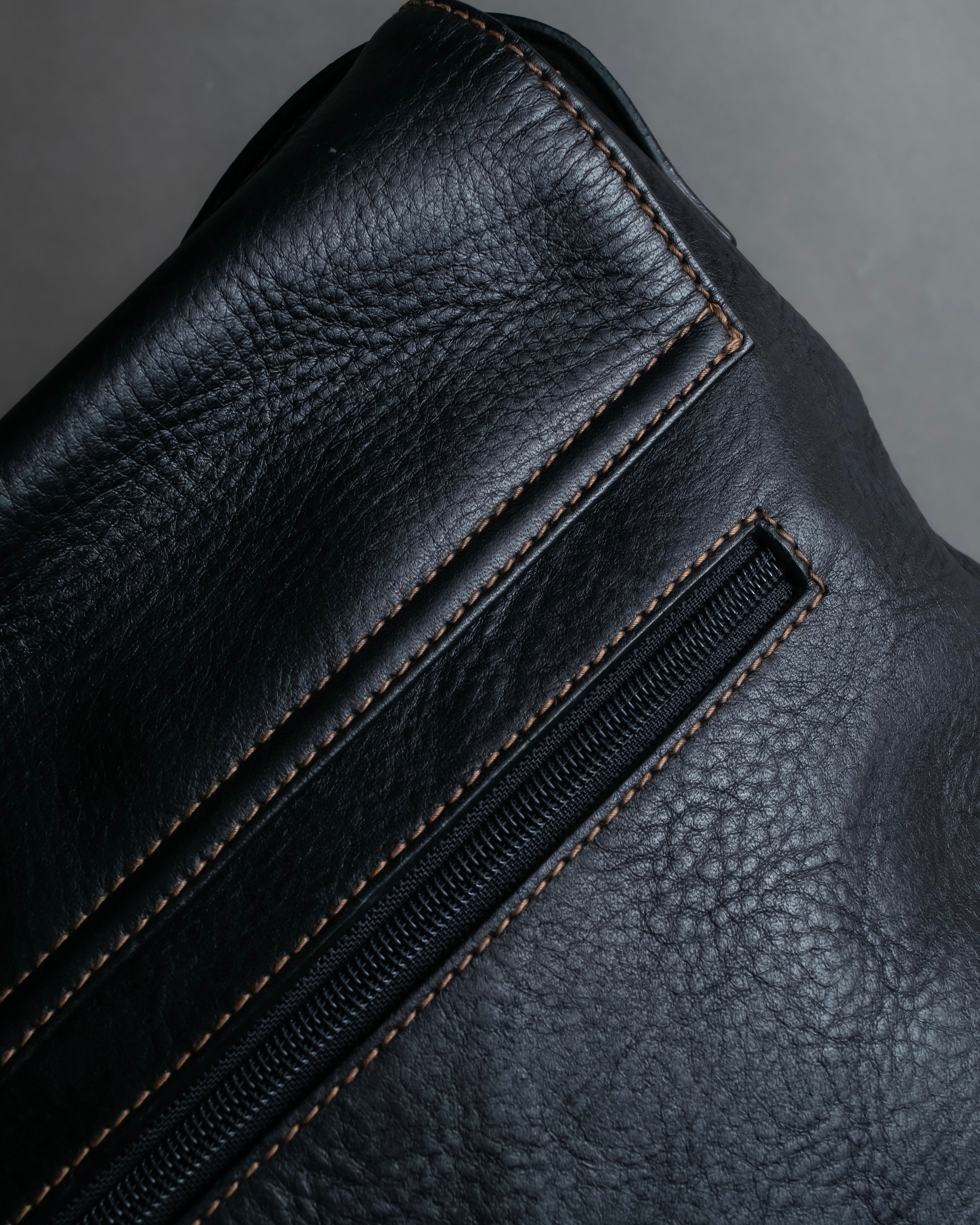 "Ralph Lauren" Saddle＆stirrup motif grained leather shoulder bag