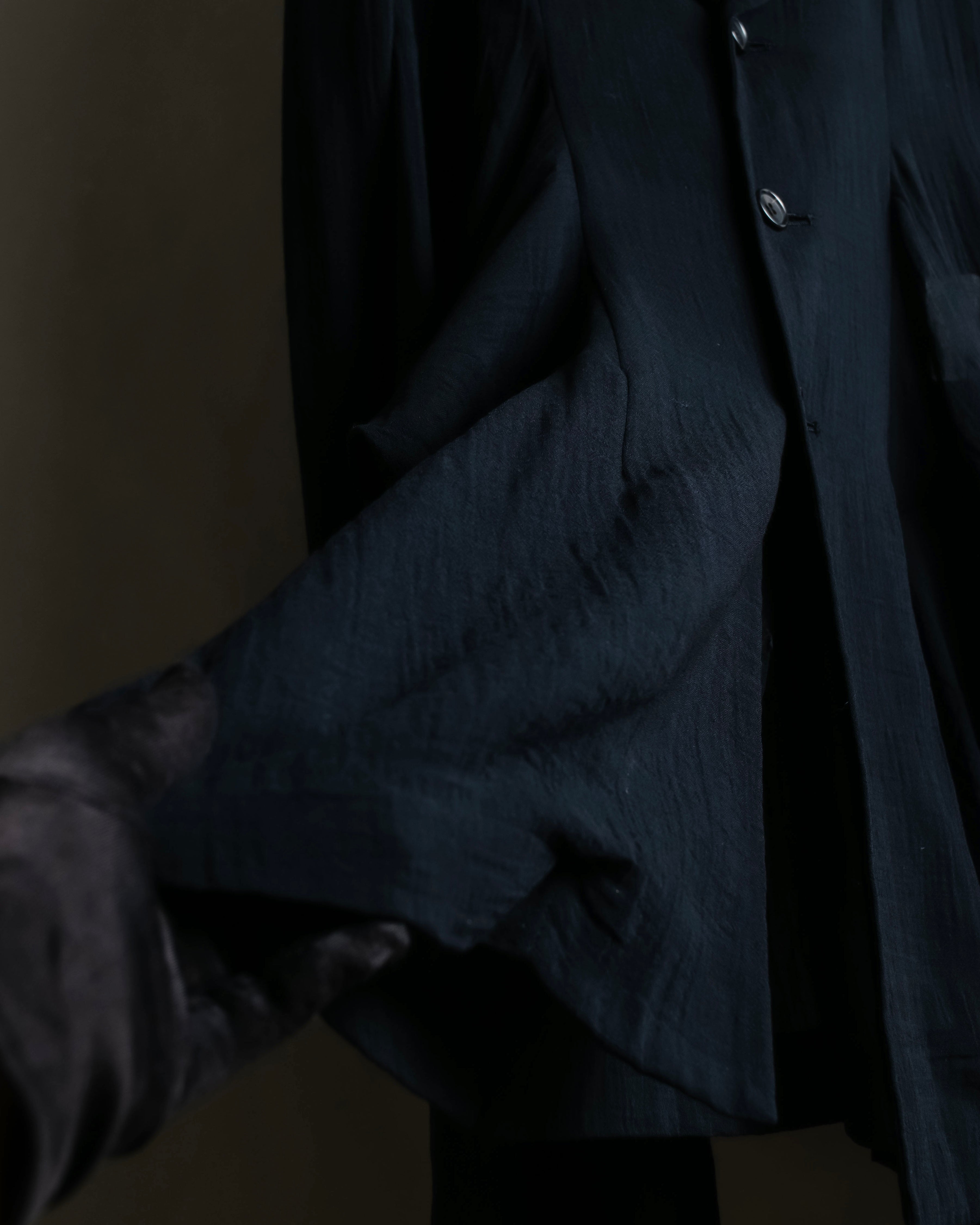 "COMME des GARCONS" 99SS sheer drape docking detail tailored jacket