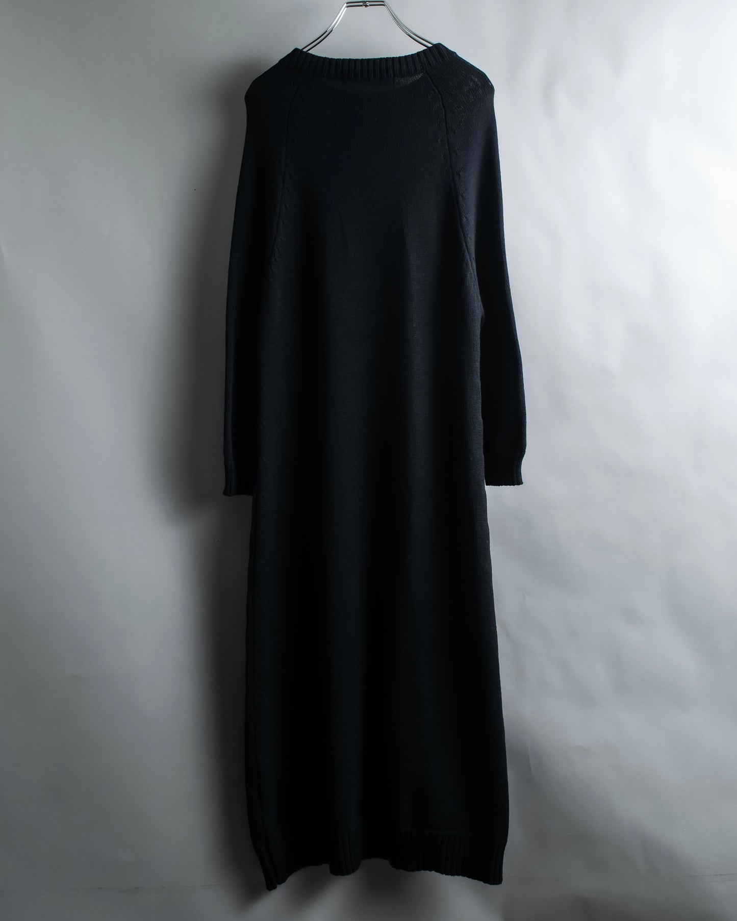 "tricot COMME des GARCONS" Maxi length deep black knit dress