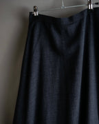 "Christian Dior" Front button design flare wool skirt