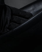 "Christian Dior" 70's-80's Radial drape design gold chain leather shoulder bag