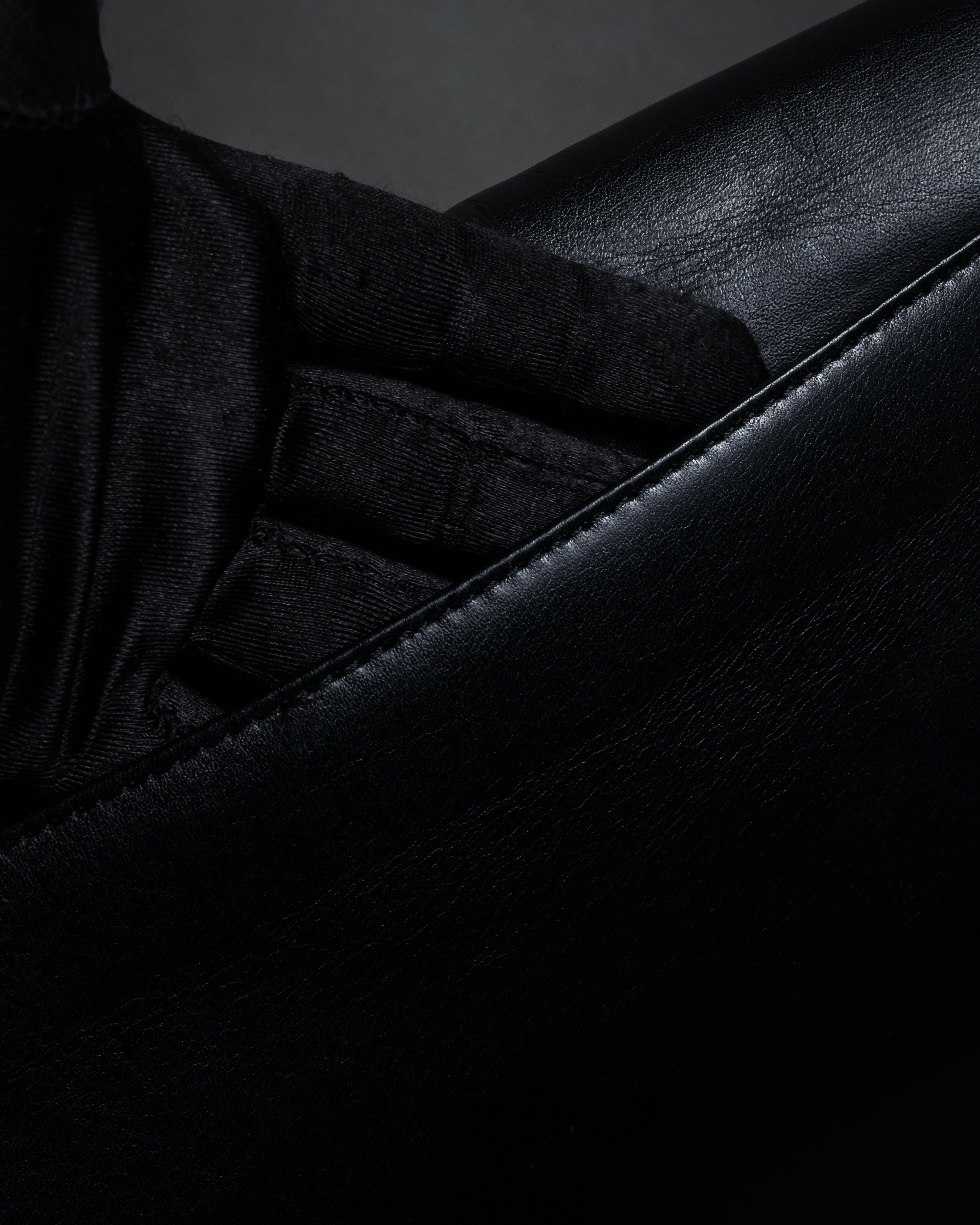 "Christian Dior" 70's-80's Radial drape design gold chain leather shoulder bag