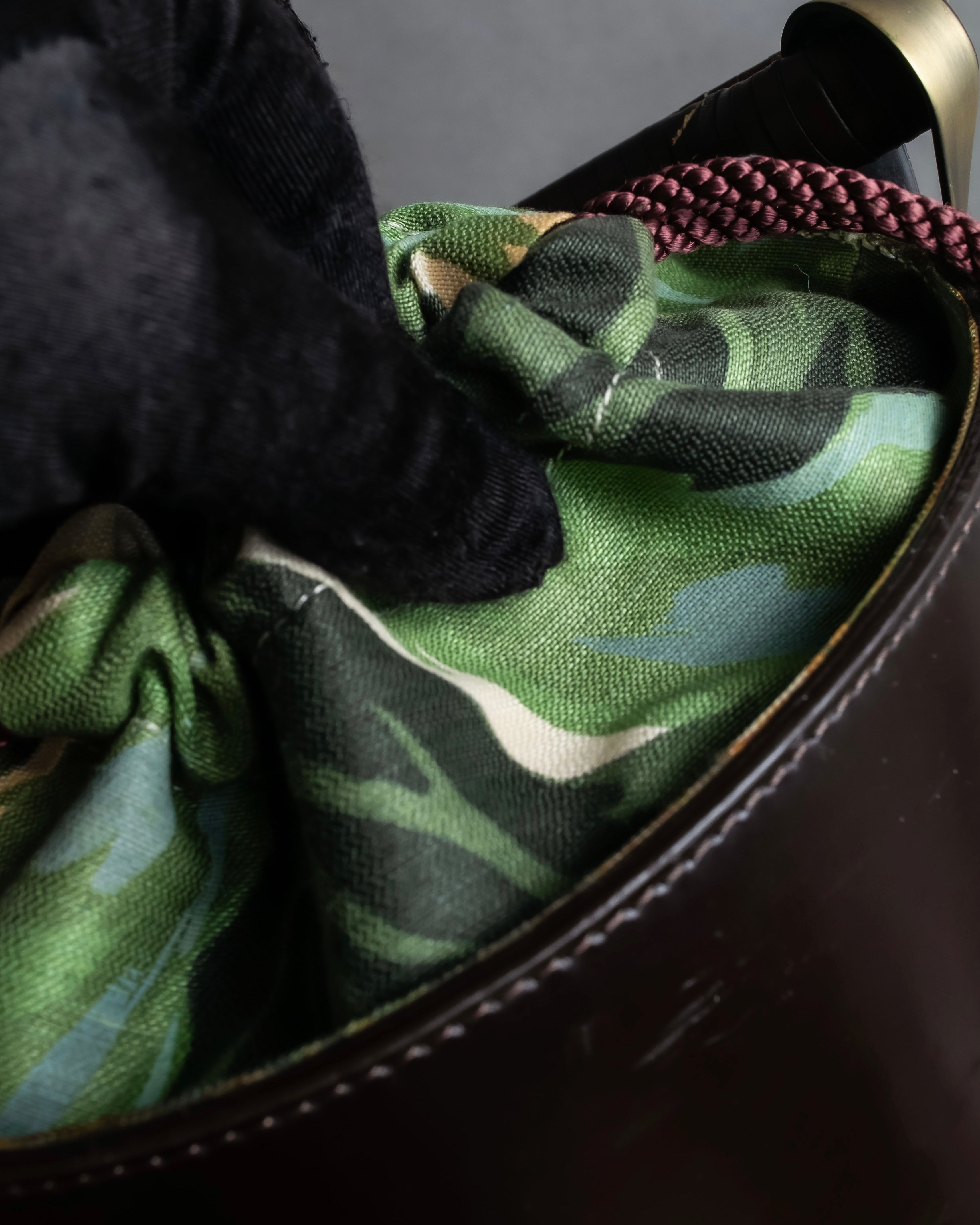 "KENZO" Camouflage design drawstring leather bag