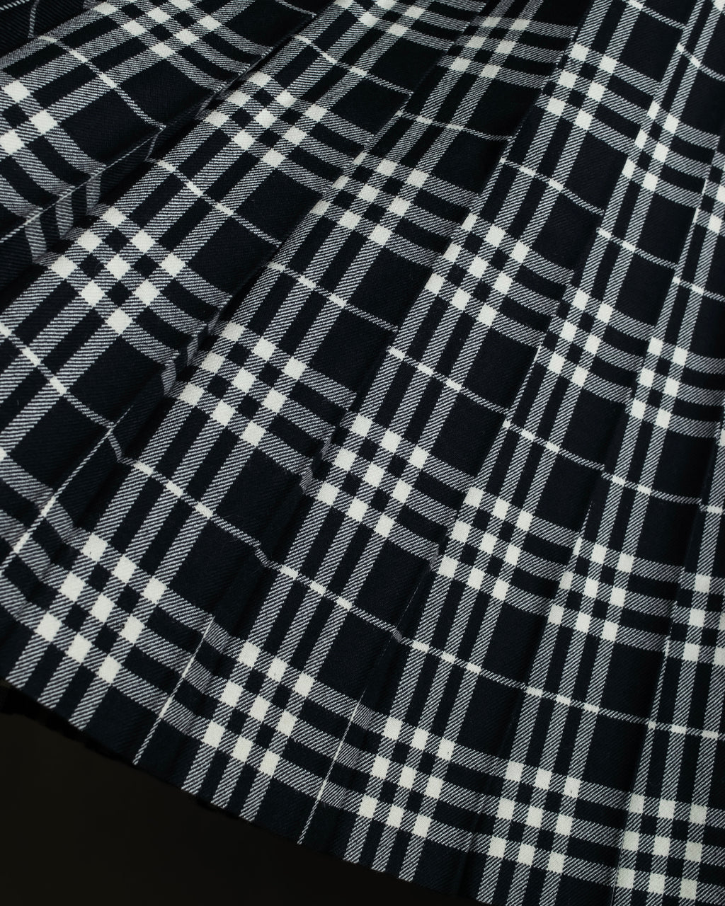"BURBERRY" Tartan check pleated wrap skirt