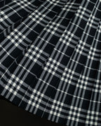 "BURBERRY" Tartan check pleated wrap skirt