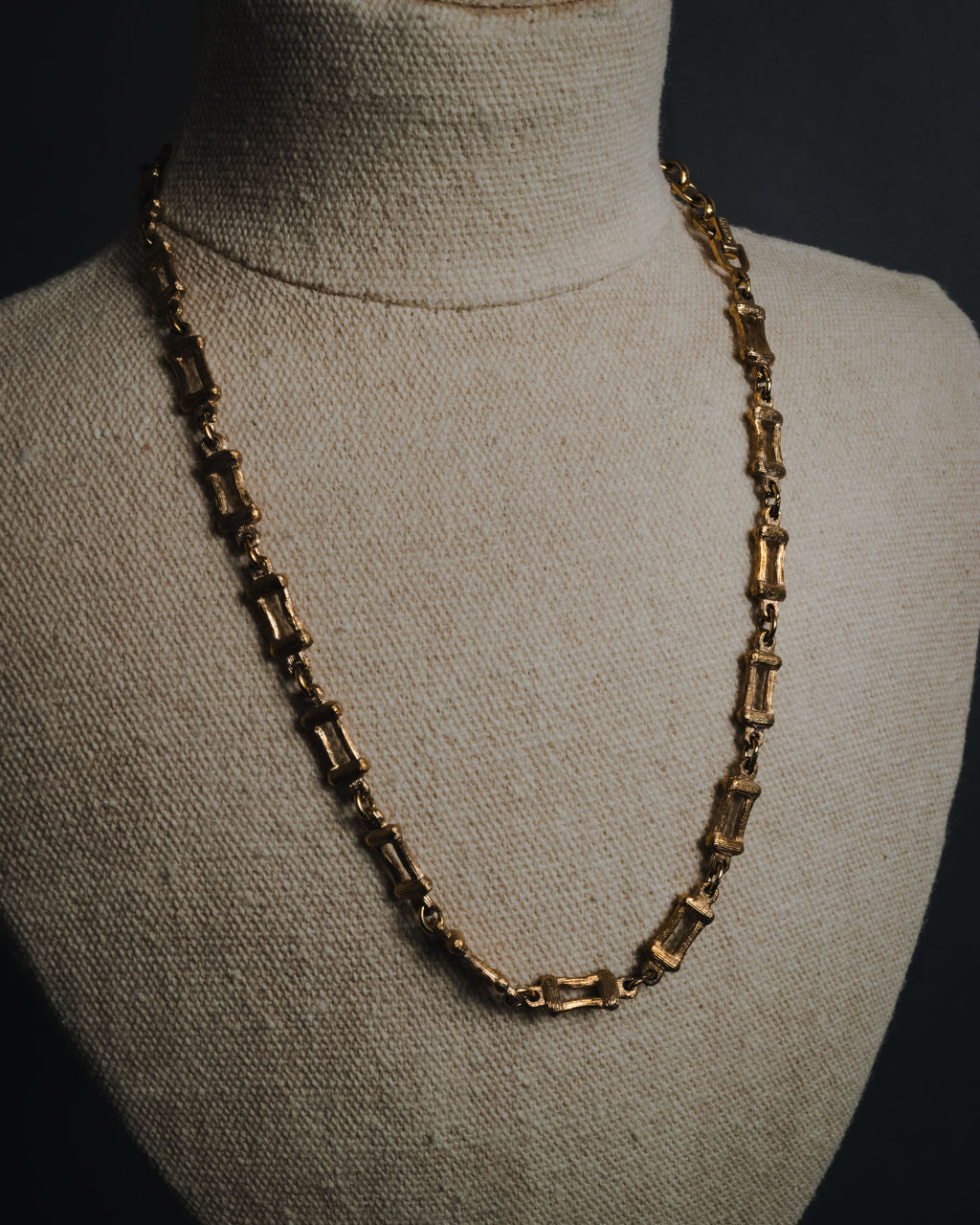 "Christian Dior" 80’s textured geometric link chain necklace