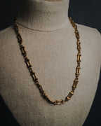 "Christian Dior" 80’s textured geometric link chain necklace
