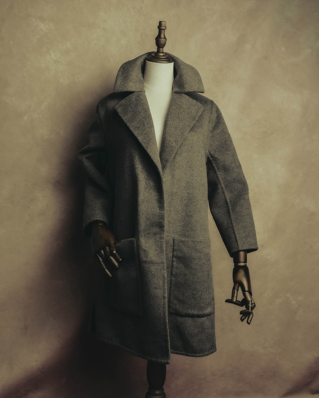 “BALENCIAGA” 00’s-10’s Wool angora wide-lapel coat