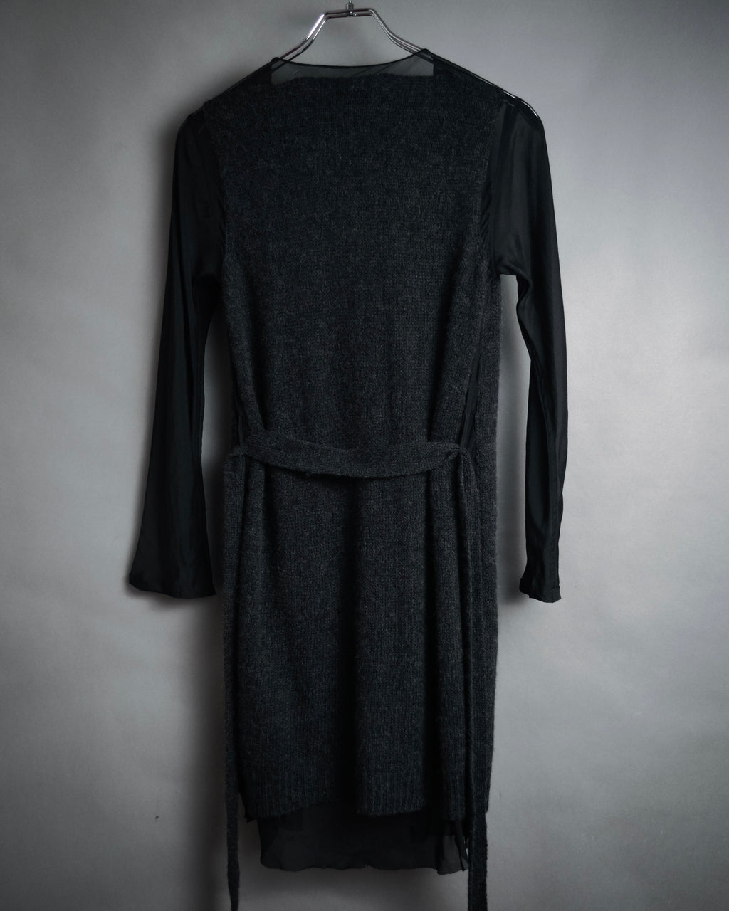 “DRIES VAN NOTEN” 90’s–Early 00’s Cashmere and silk layered belted cardigan