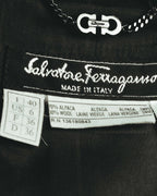 -SPECIAL- "Salvatore Ferragamo" 90's-00's Alpaca wool oversized shawl collar long coat
