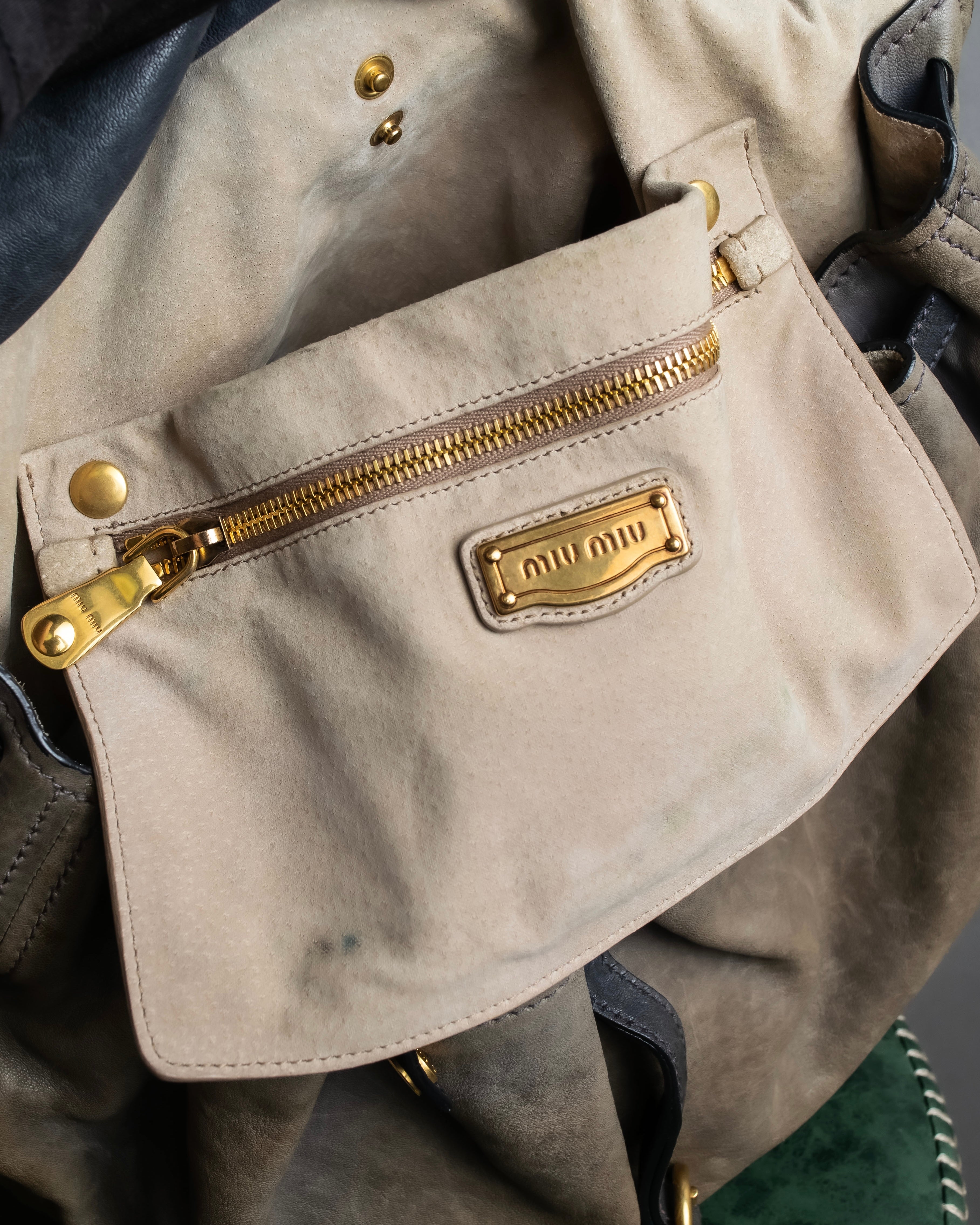 "MIU MIU" Overflap gold Parts design 2-way bag