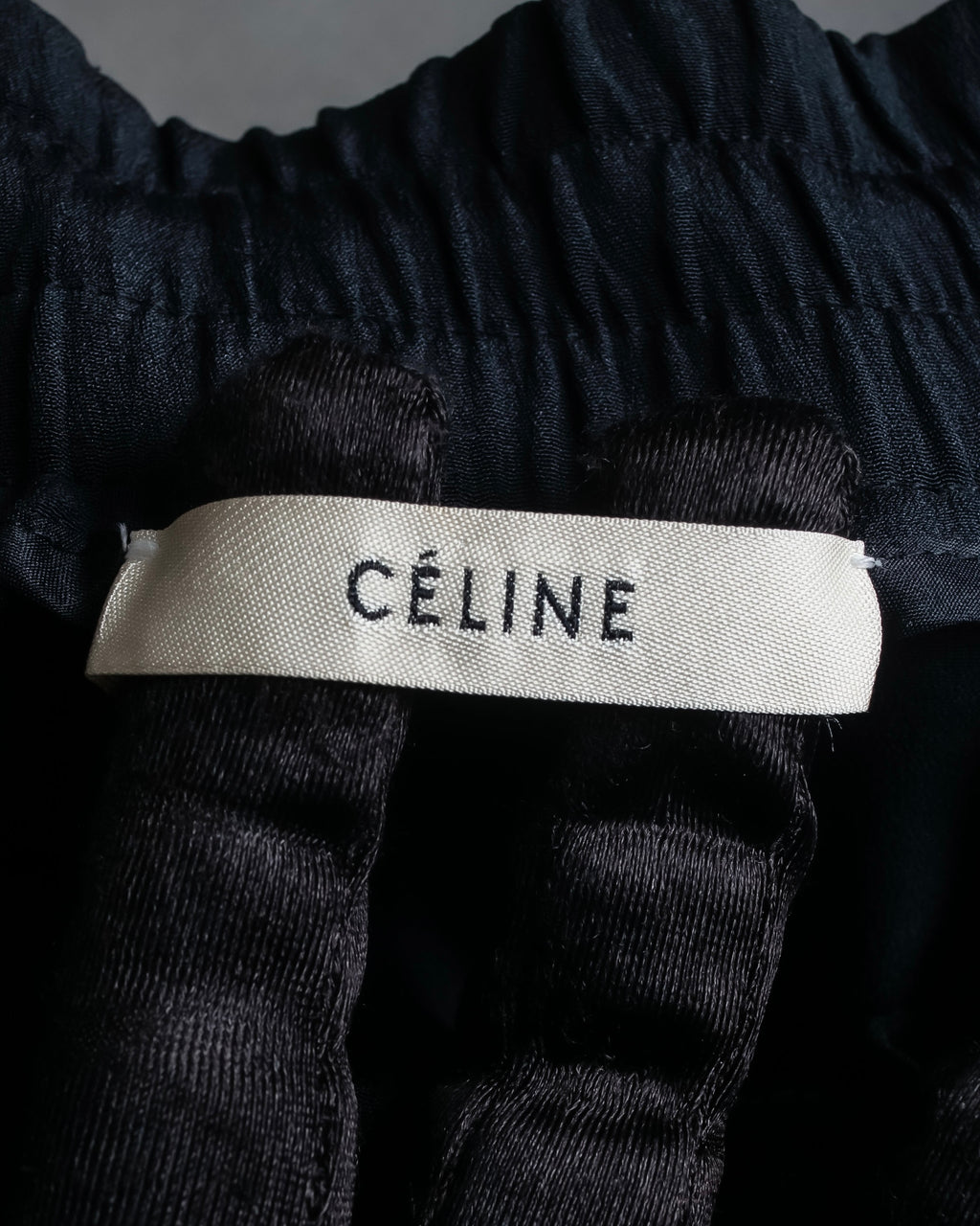 "CELINE" Gathered design mid-length silk skirt