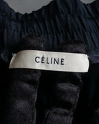 "CELINE" Gathered design mid-length silk skirt