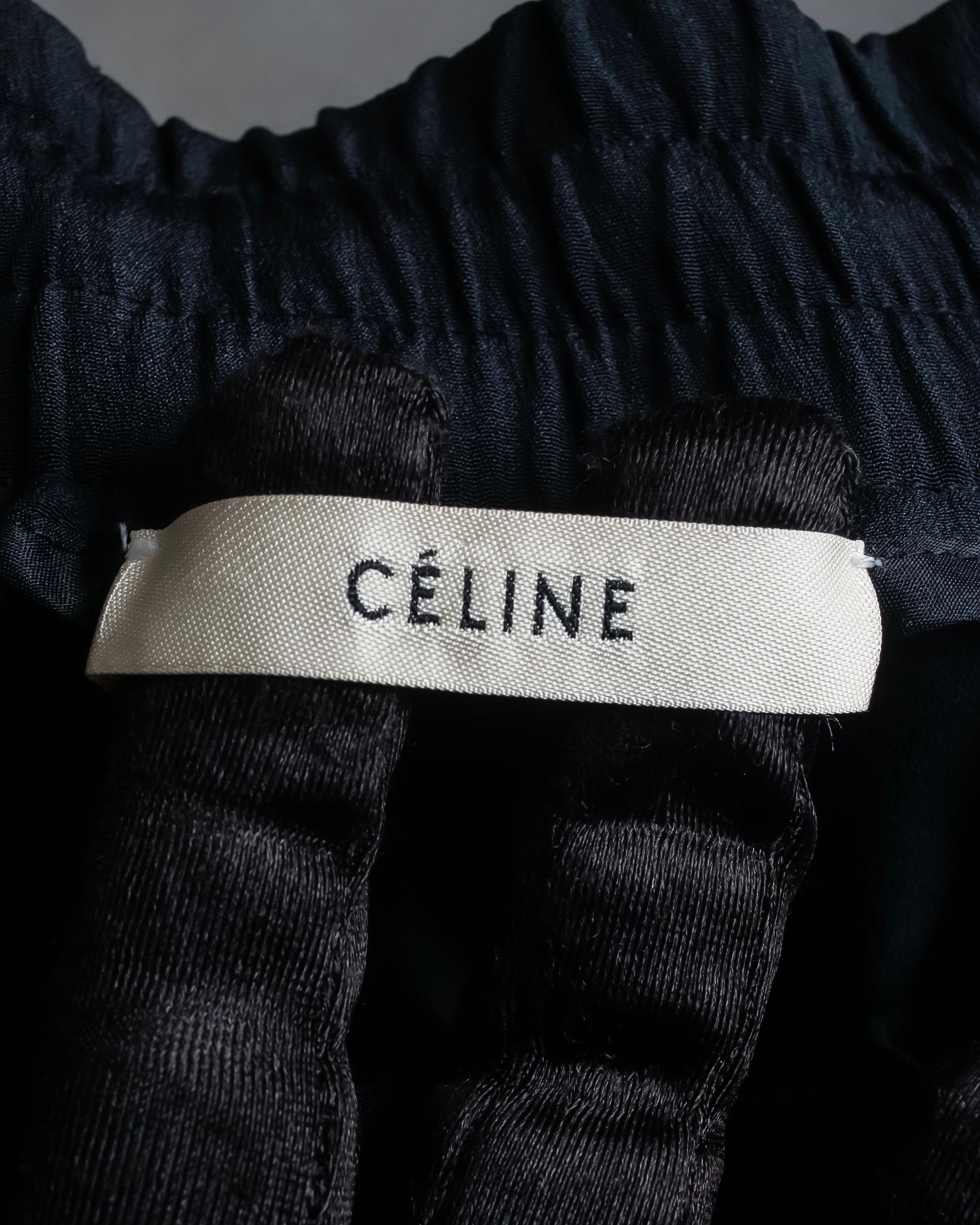 "CELINE" Gathered design mid-length silk skirt